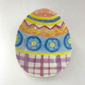 Vintage Fitz & Floyd Essentials Eggscapades Easter Egg Shaped Treat Tidbit Bowl